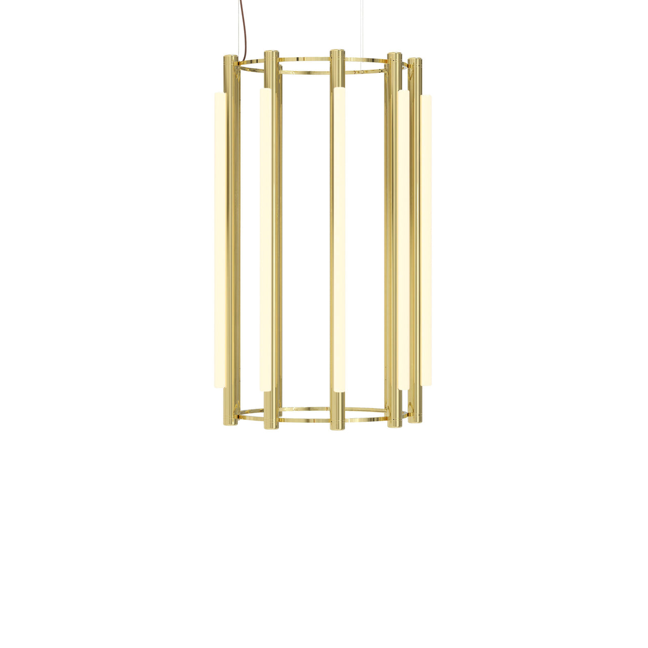 Pipeline 5 Chandelier: Brass