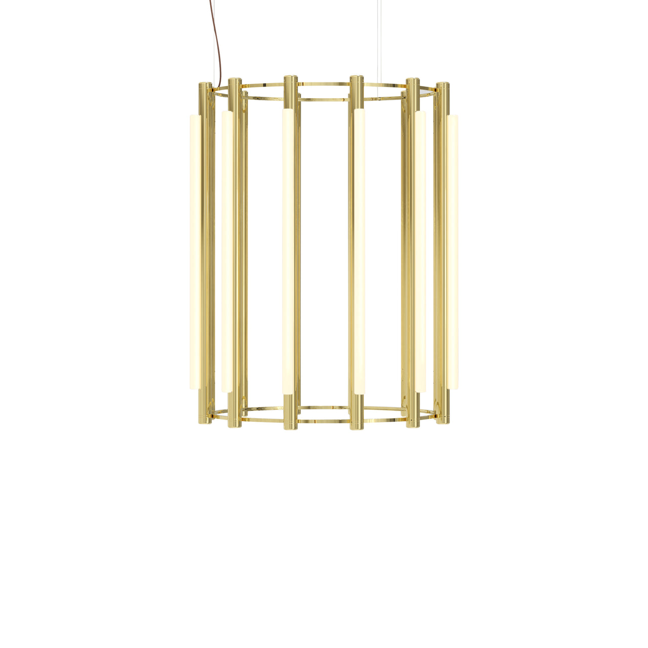 Pipeline 6 Chandelier: Brass
