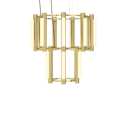 Pipeline 7 Chandelier: Brass