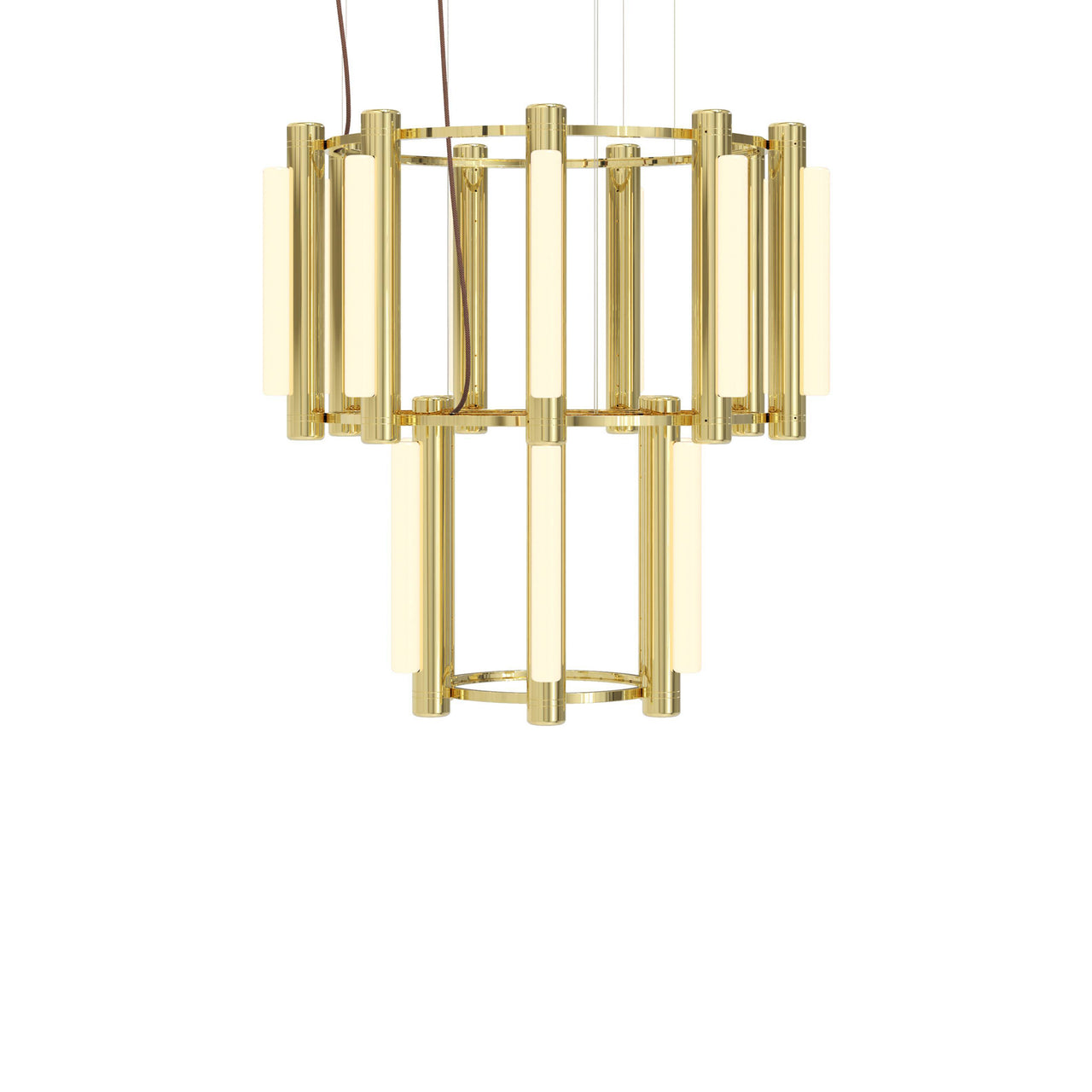Pipeline 7 Chandelier: Brass