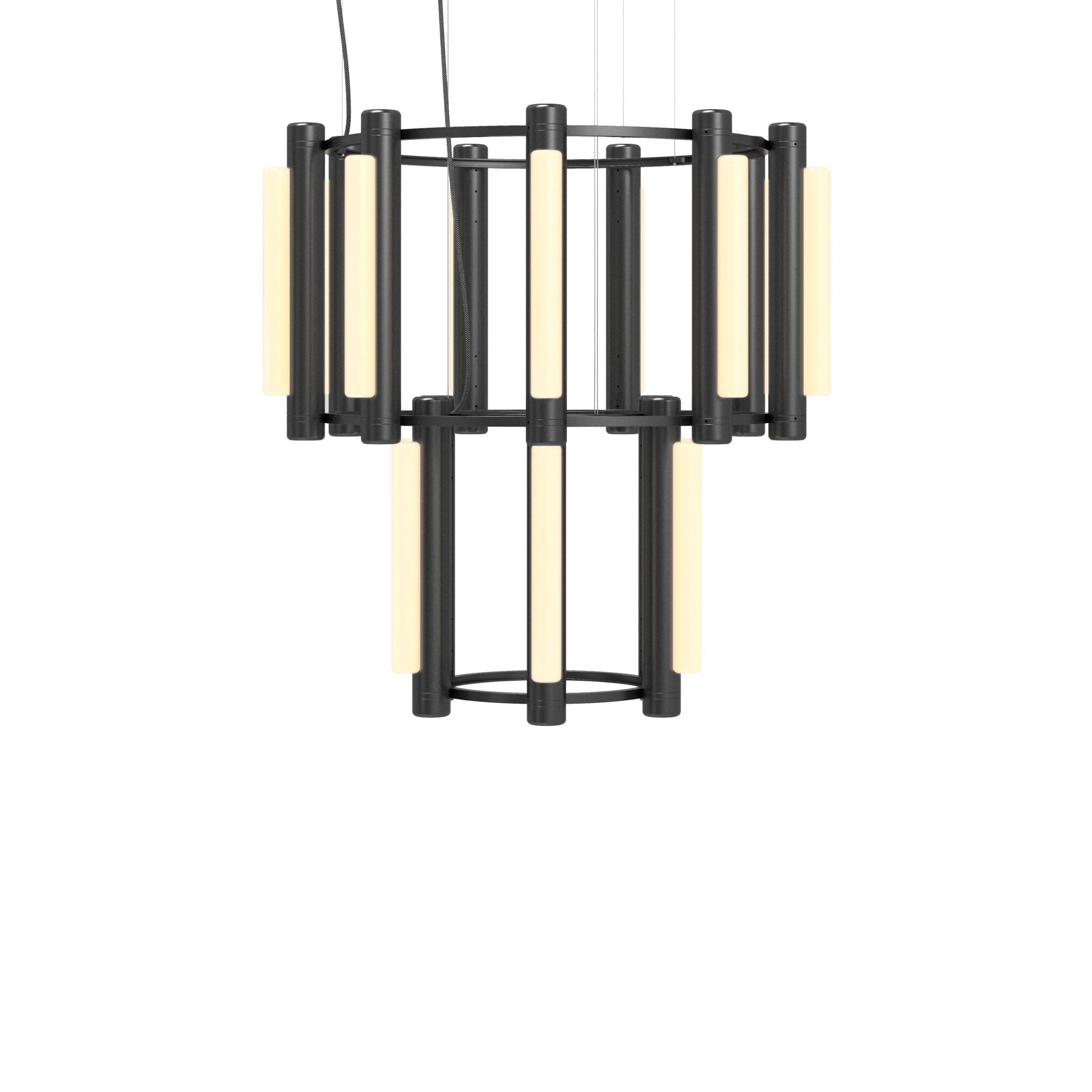 Pipeline 7 Chandelier: Black