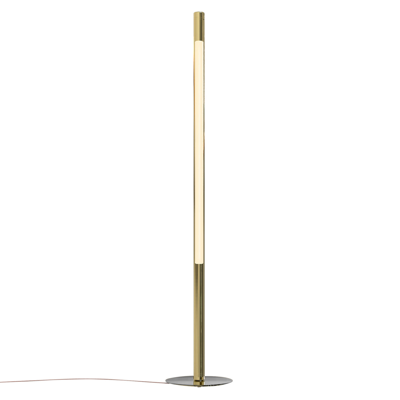 Pipeline Floor Light: Brass + Brass