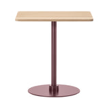 Plan Column Table: Square + High + Light Oiled Oak + Bordeaux 