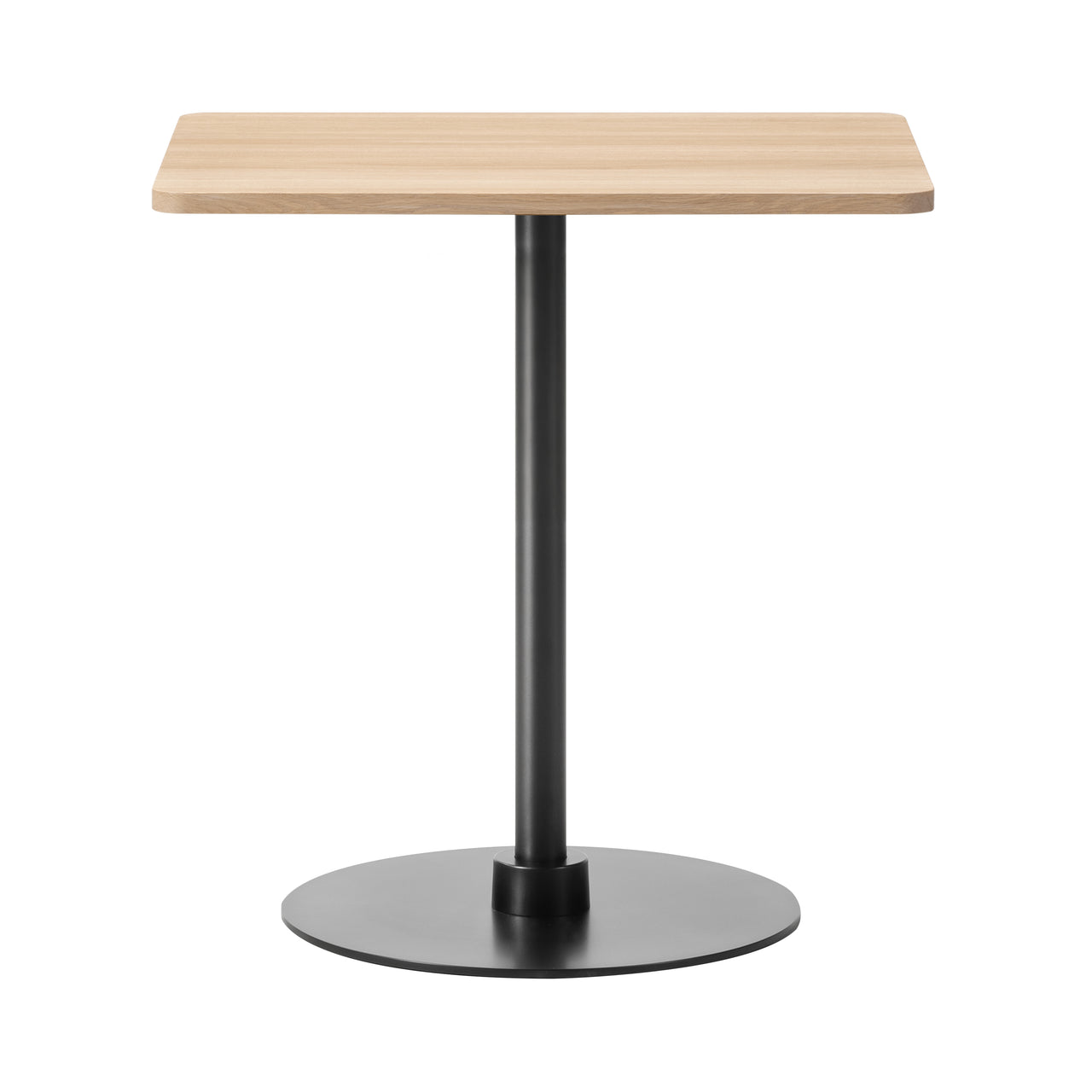 Plan Column Table: Square + High + Light Oiled Oak + Black