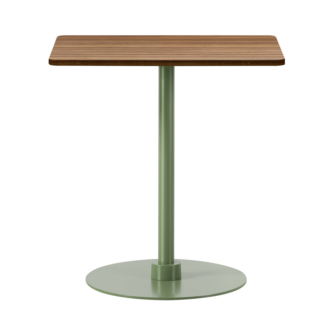 Plan Column Table: Square + High + Smoked Oiled Oak + Modernist Green
