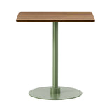 Plan Column Table: Square + High + Smoked Oiled Oak + Modernist Green