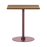 Plan Column Table: Square + High + Smoked Oiled Oak + Bordeaux 