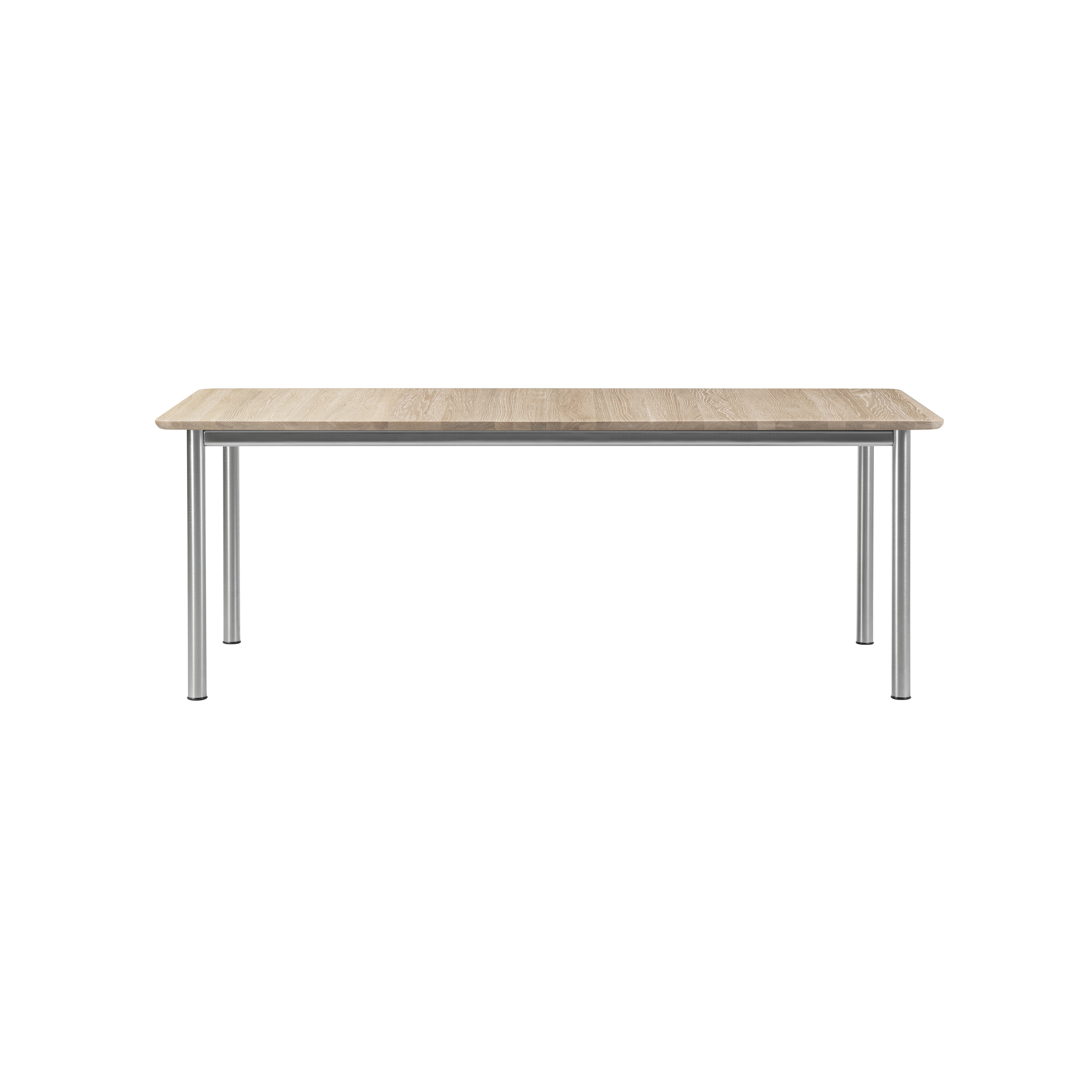 Plan Extendable Table: Light Oiled Oak + Brushed Steel