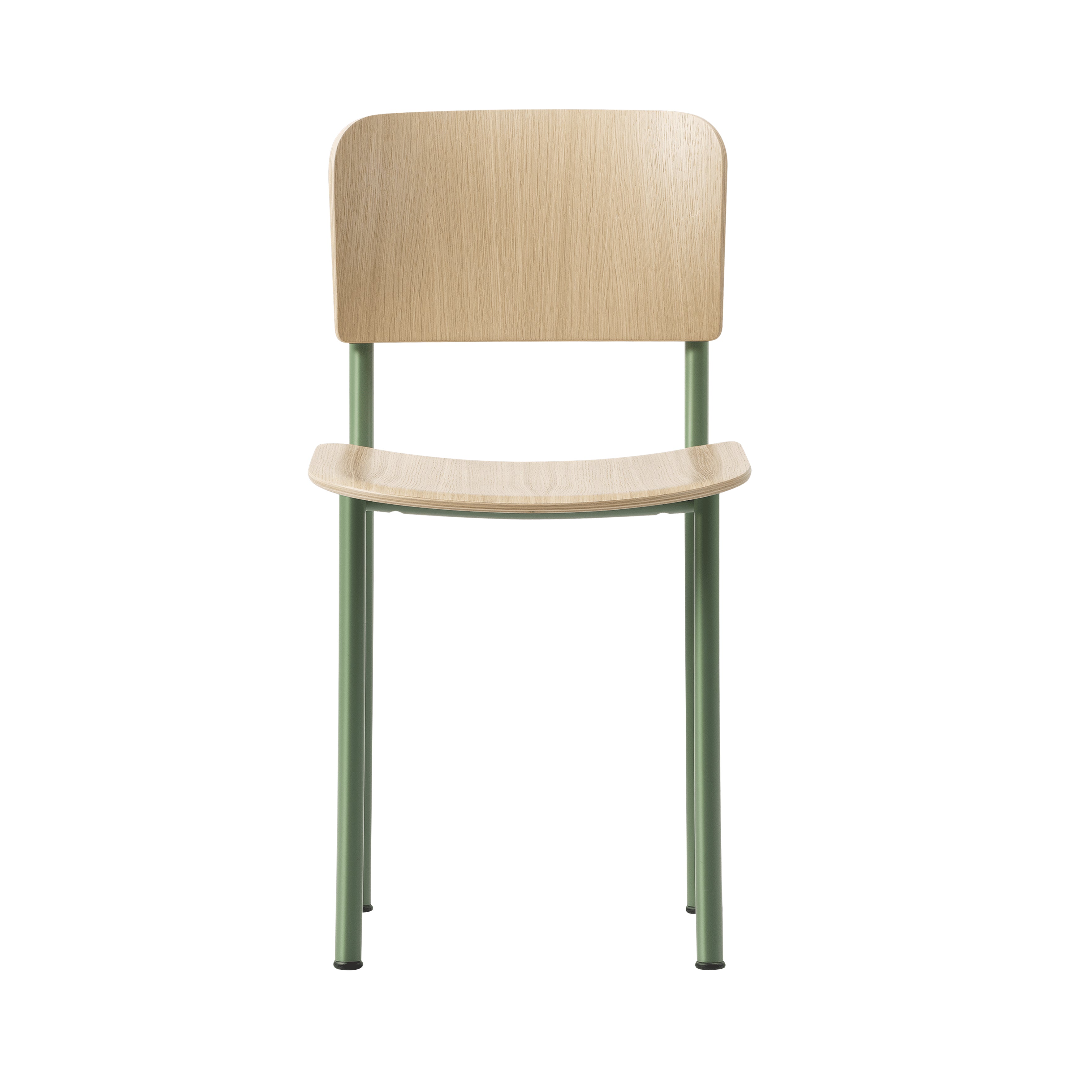 Plan Steel Chair: Lacquered Oak + Modernist Green