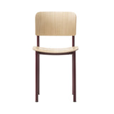 Plan Steel Chair: Lacquered Oak + Bordeaux
