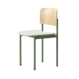 Plan Chair Steel: Seat Upholstered + Lacquered Oak + Modernist Green