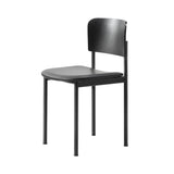 Plan Chair Steel: Seat Upholstered + Black Ash + Black