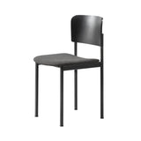 Plan Chair Steel: Seat Upholstered + Black Ash + Black