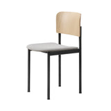 Plan Chair Steel: Seat Upholstered + Lacquered Oak + Black
