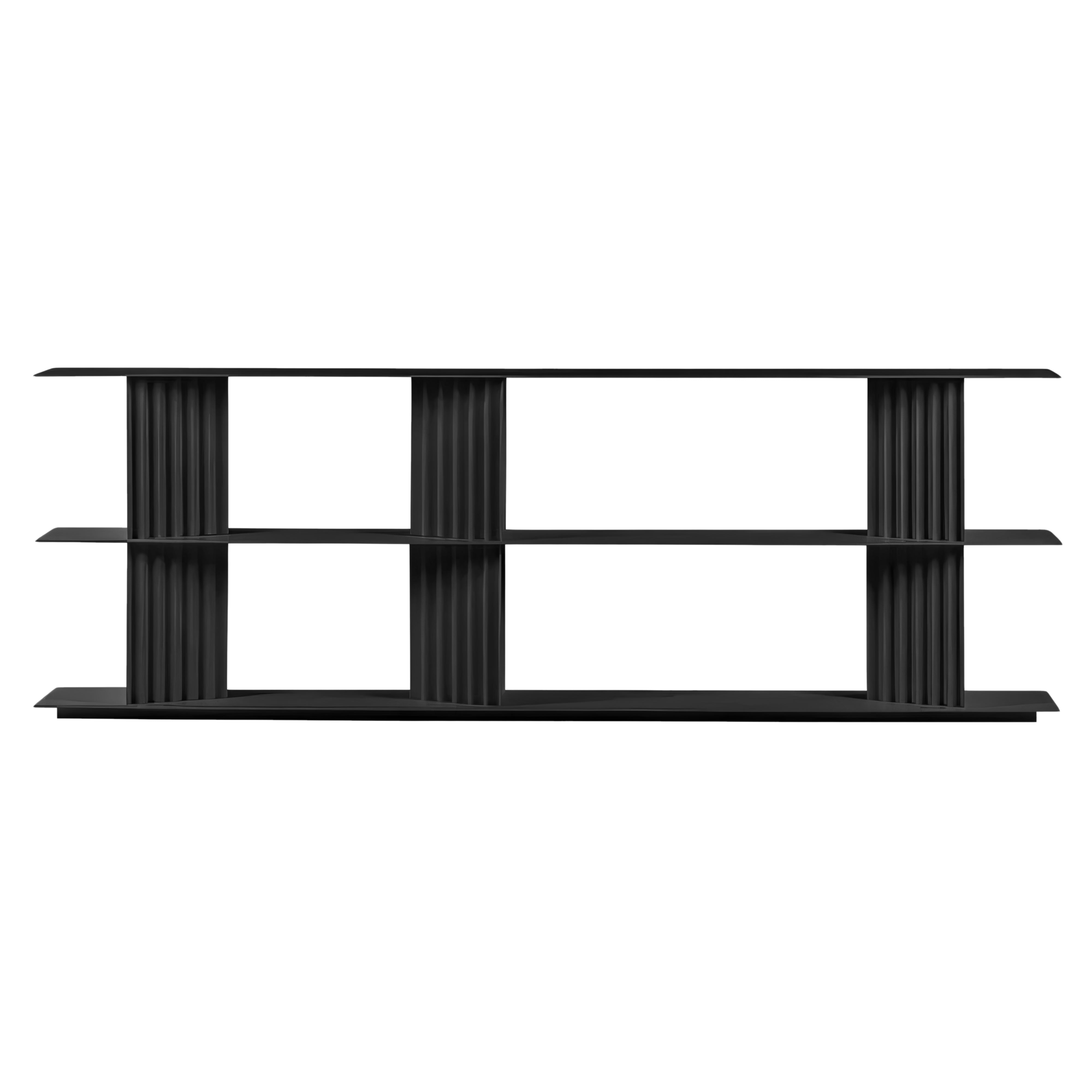Plec Shelving: Large + Low + Jet Black