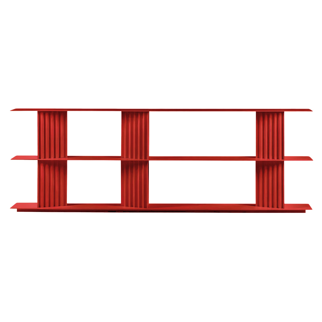 Plec Shelving: Large + Low + Traffic Red