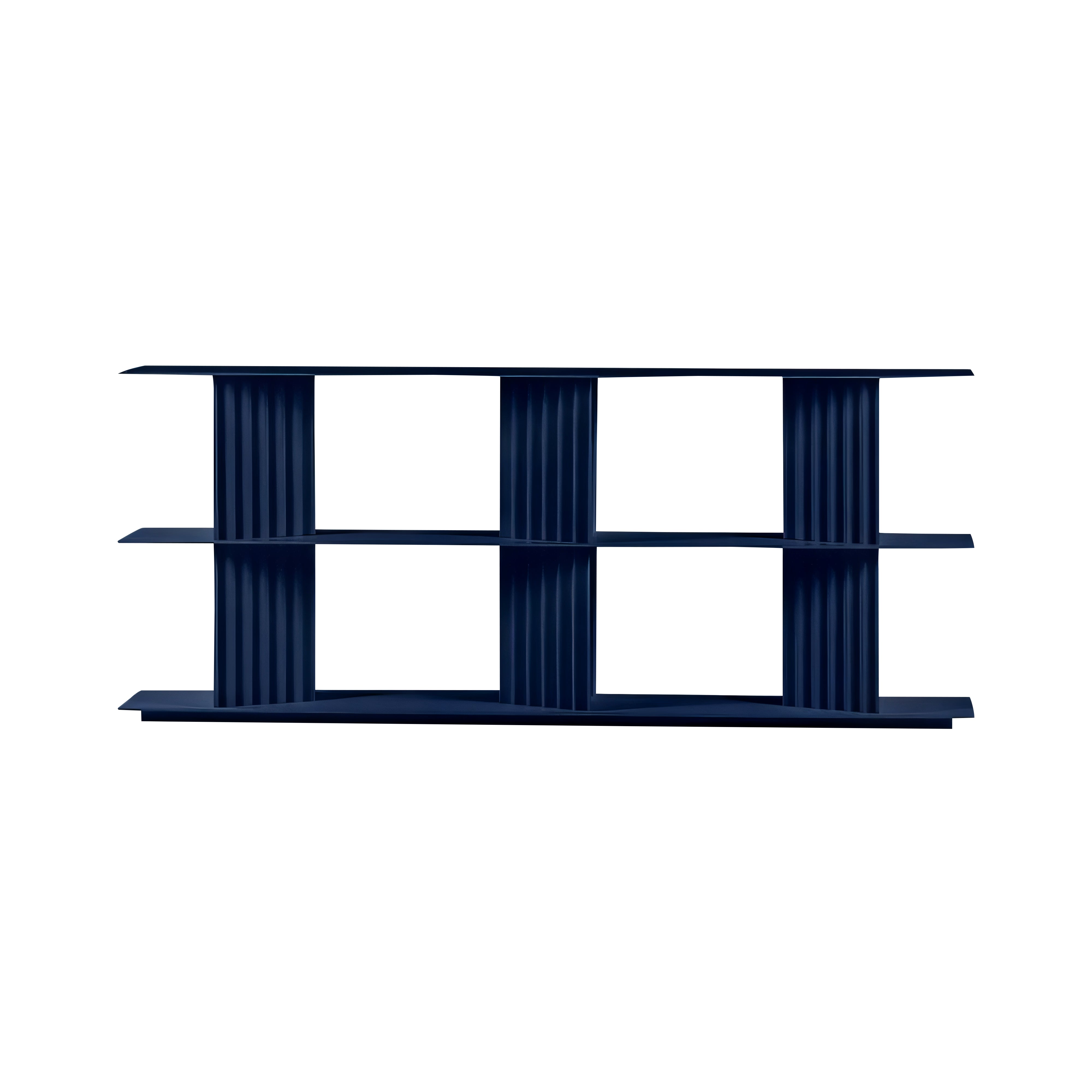 Plec Shelving: Medium + Low + Steel Blue
