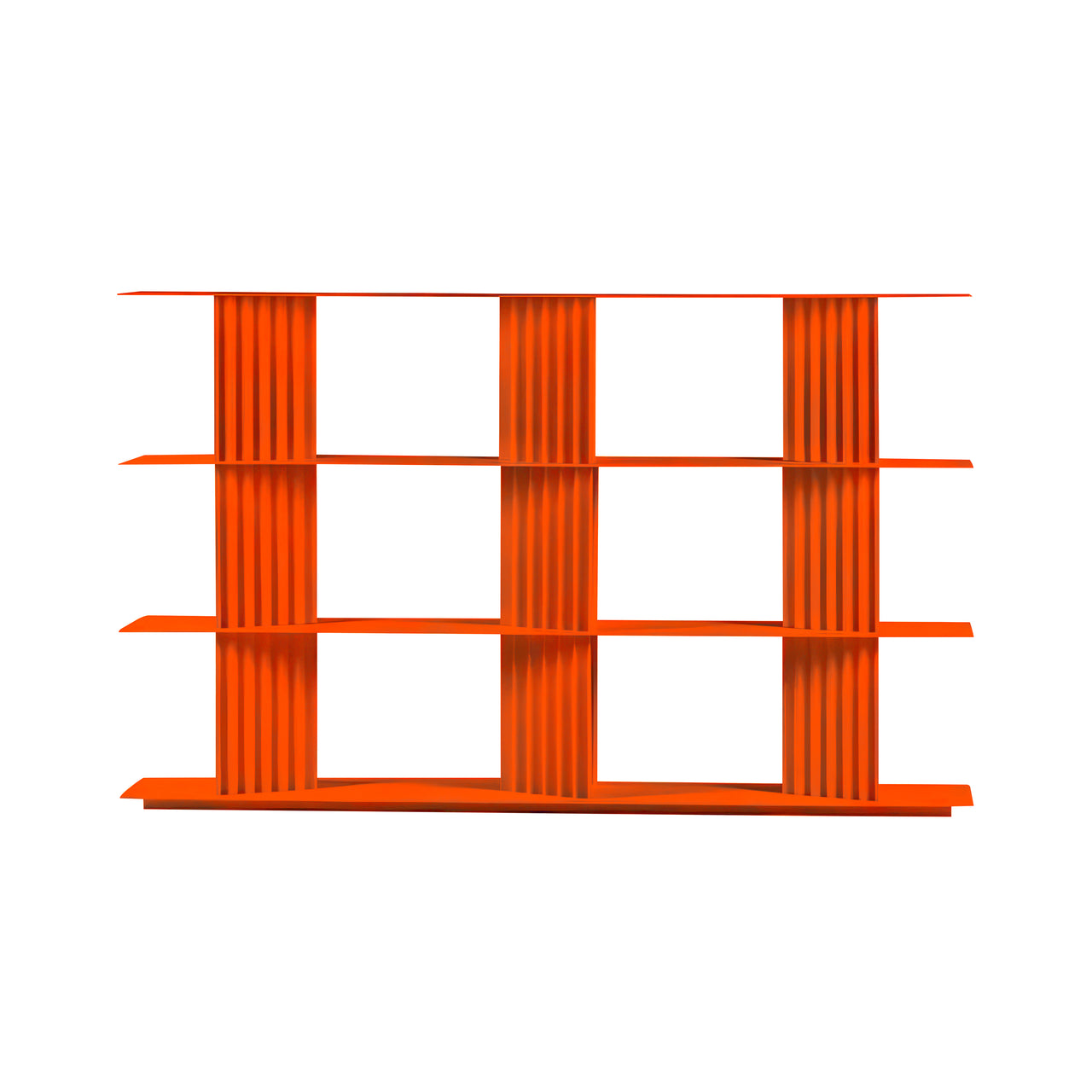 Plec Shelving: Medium + Medium + Pure Orange