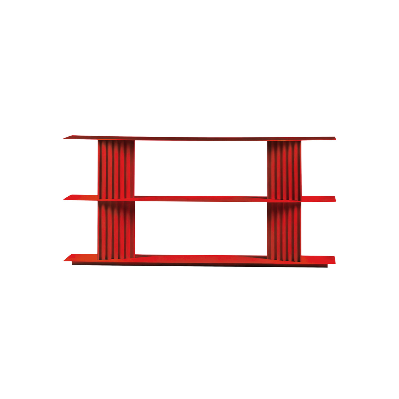 Plec Shelving: Small + Low + Traffic Red
