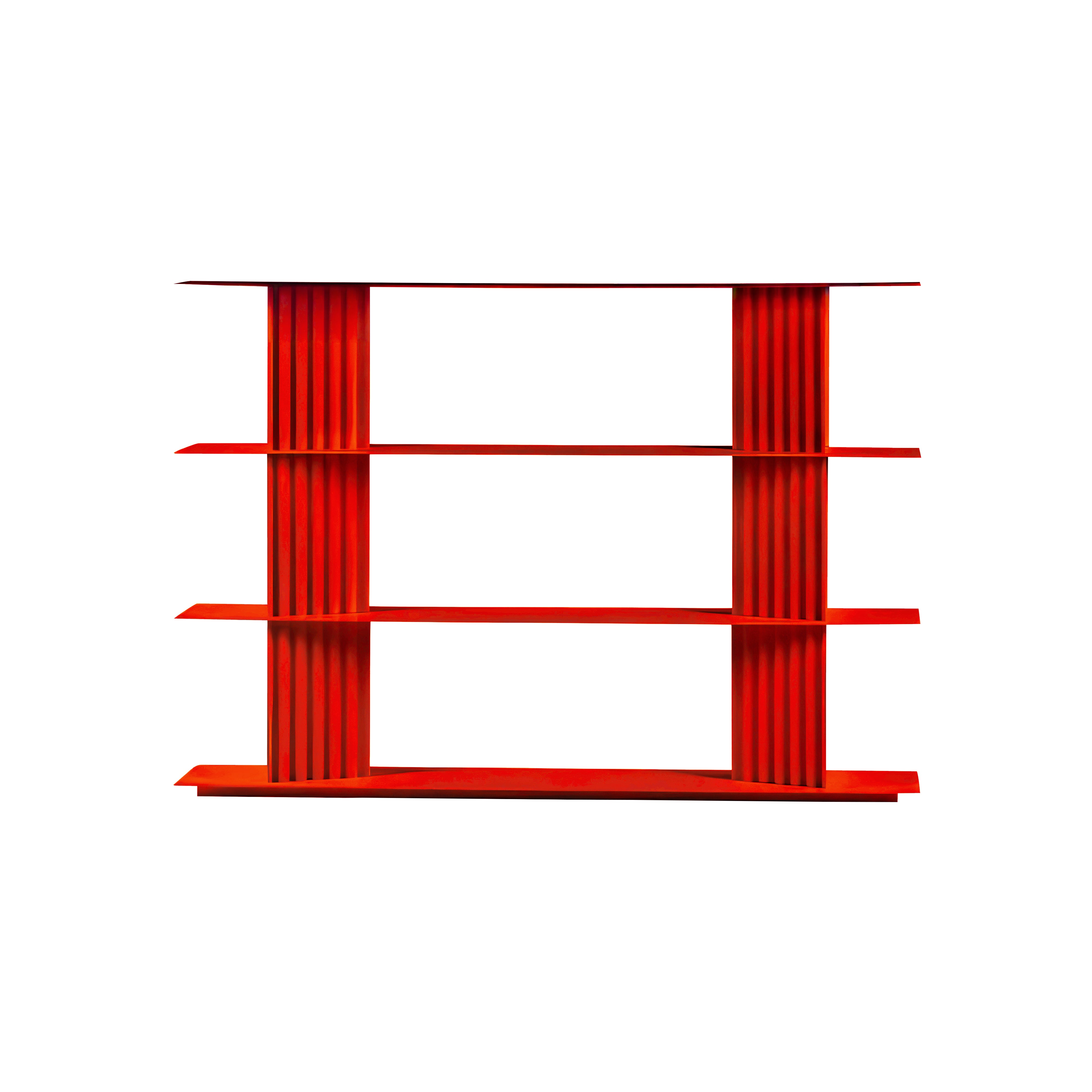 Plec Shelving: Small + Low + Traffic Red
