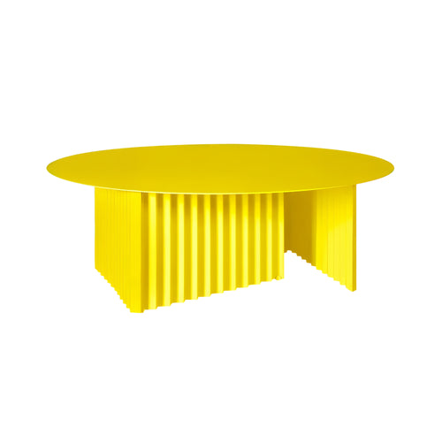 Plec Round Occasional Table: Steel + Large - 35.4
