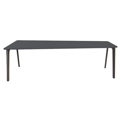 Pluralis Tapered Table: Mauve Brown Linoleum + Polished Aluminum