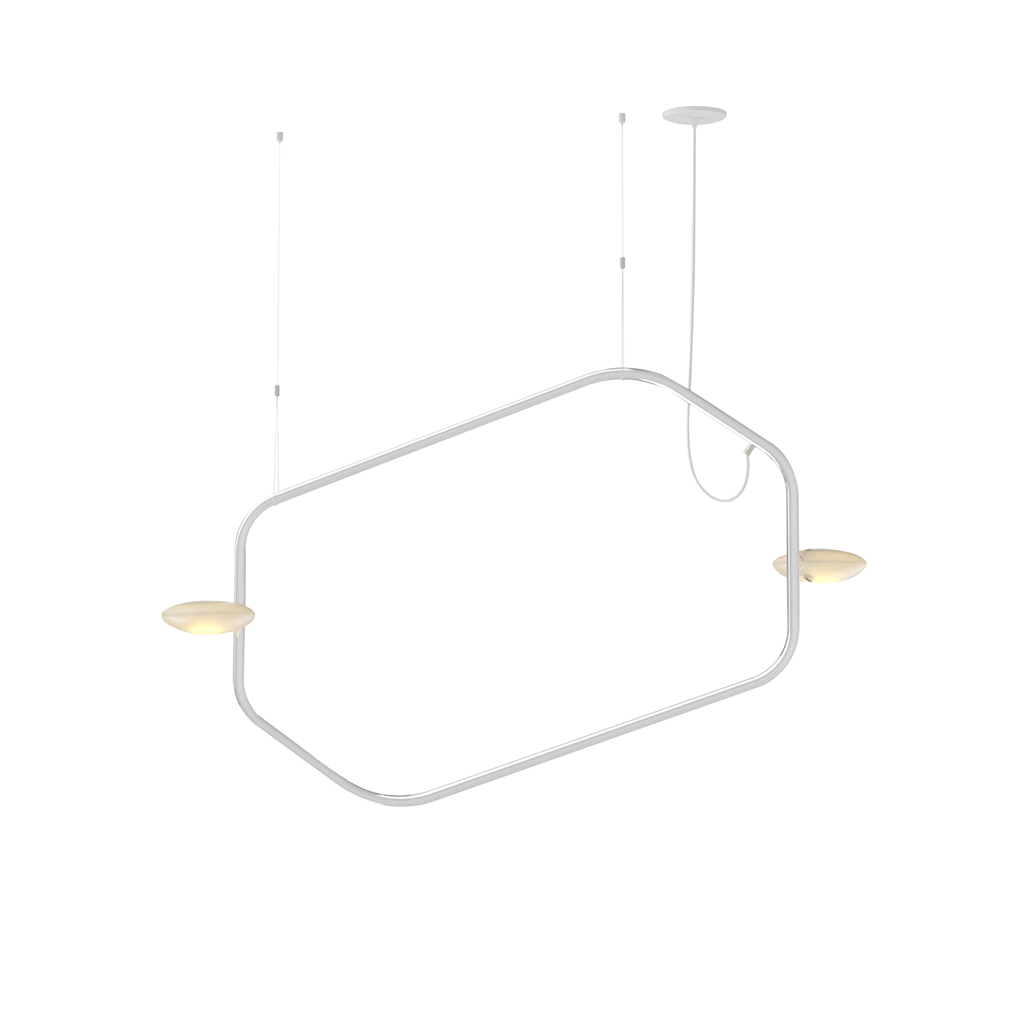 Palindrome Single Pendant: 2 Heads + Polished Chrome