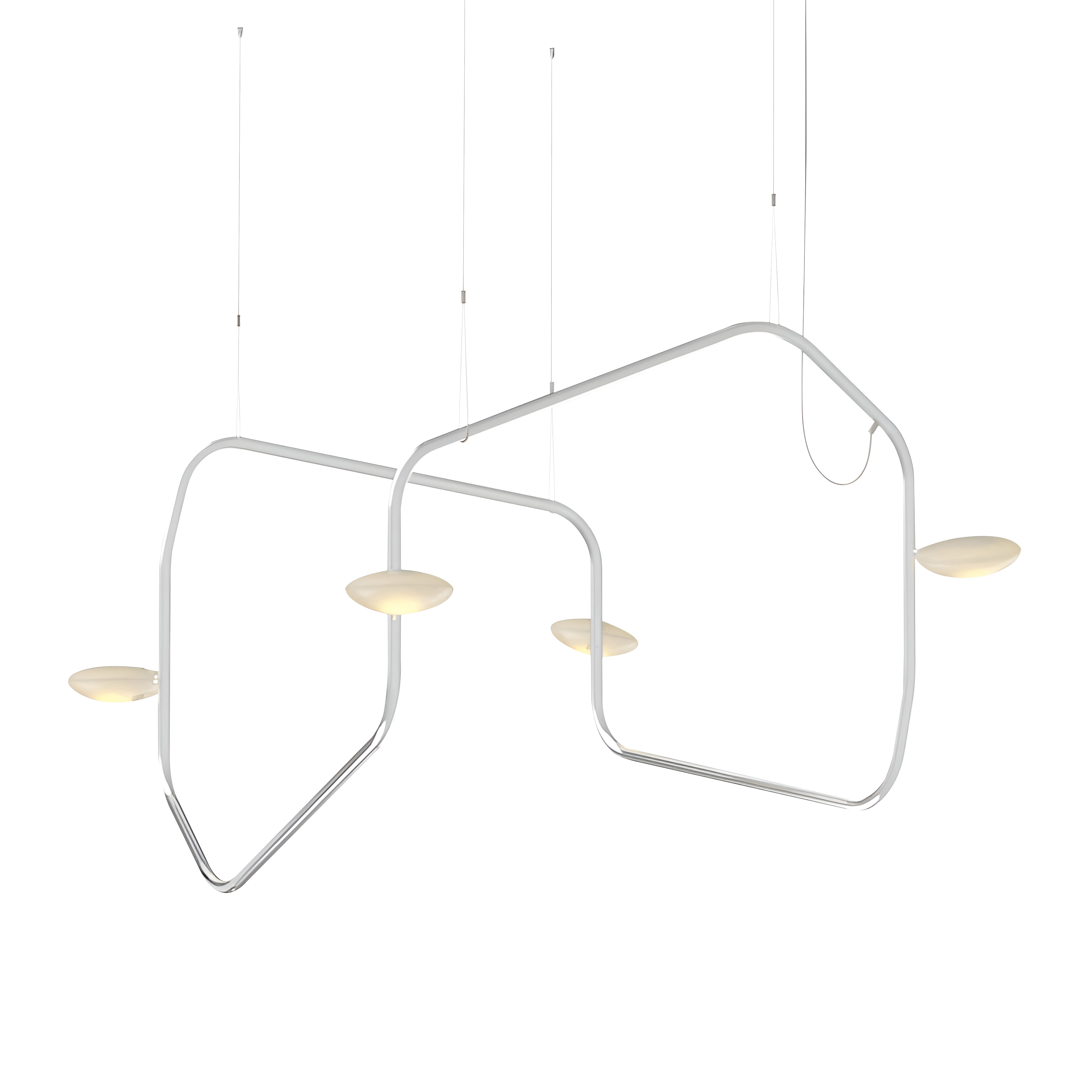 Palindrome Single Pendant: 4 Heads + Polished Chrome