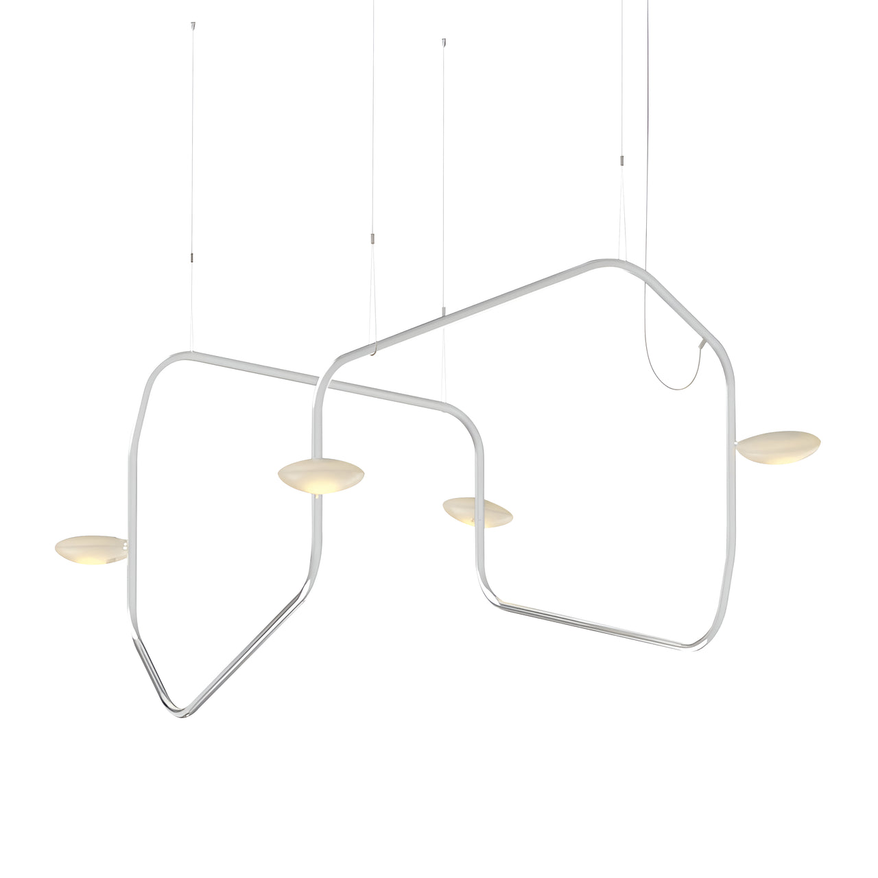 Palindrome Single Pendant: 4 Heads + Polished Chrome