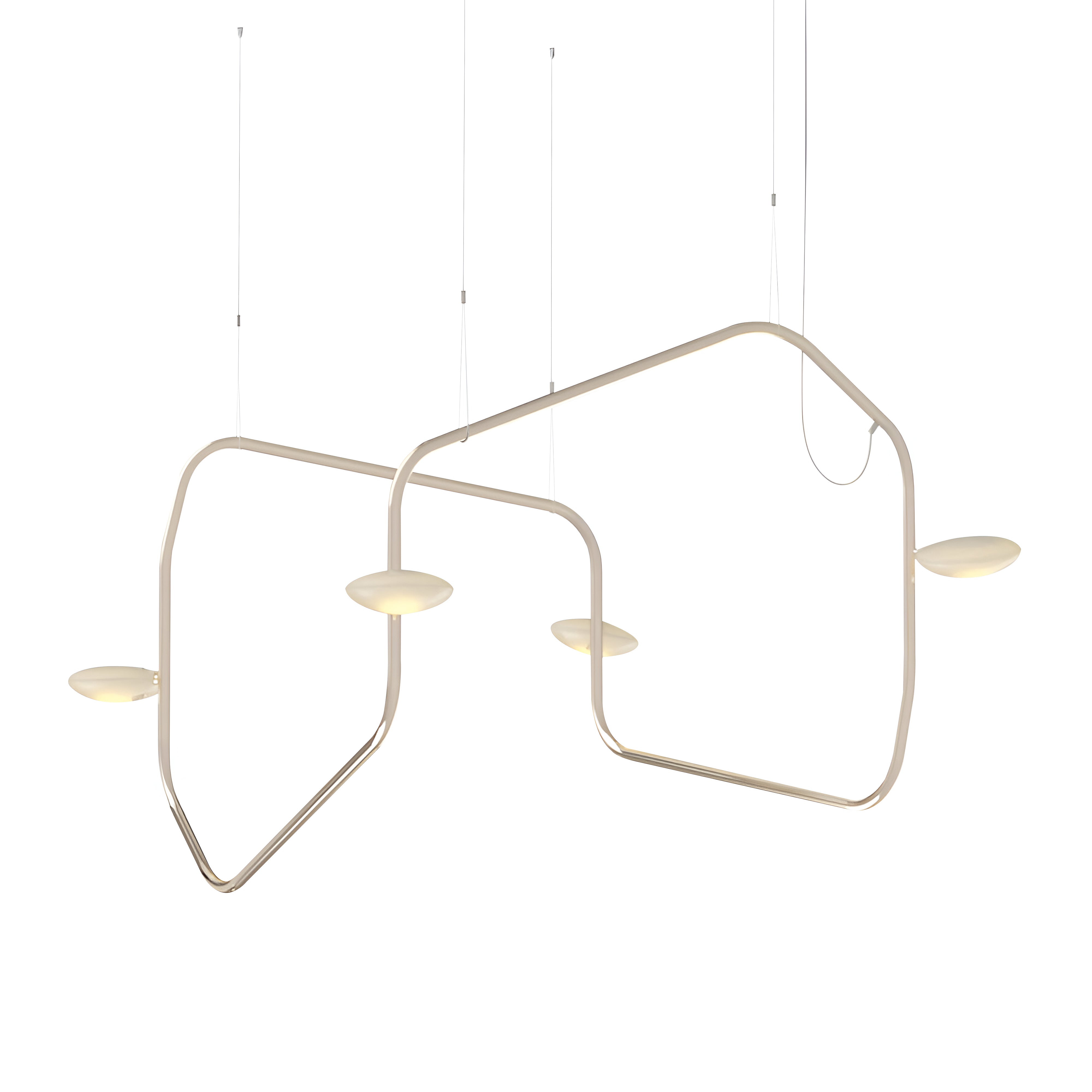 Palindrome Single Pendant: 4 Heads + Polished Copper