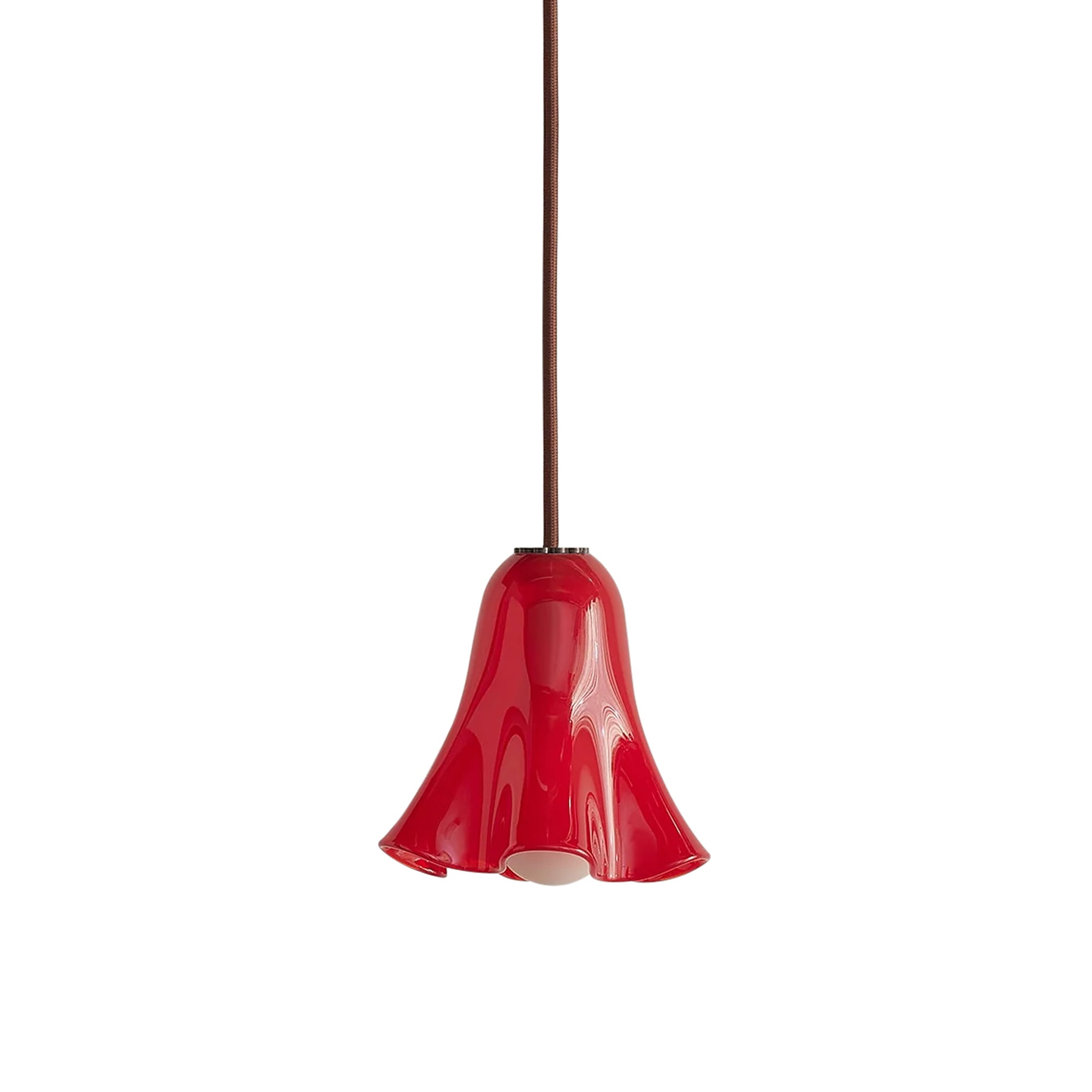 Fazzo Petite Pendant: Poppy + Blackened Brass