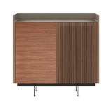 Stockholm STH225 Cupboard: Composition 2 + Super-Matt Walnut + Anodized Aluminum Bronze + Black