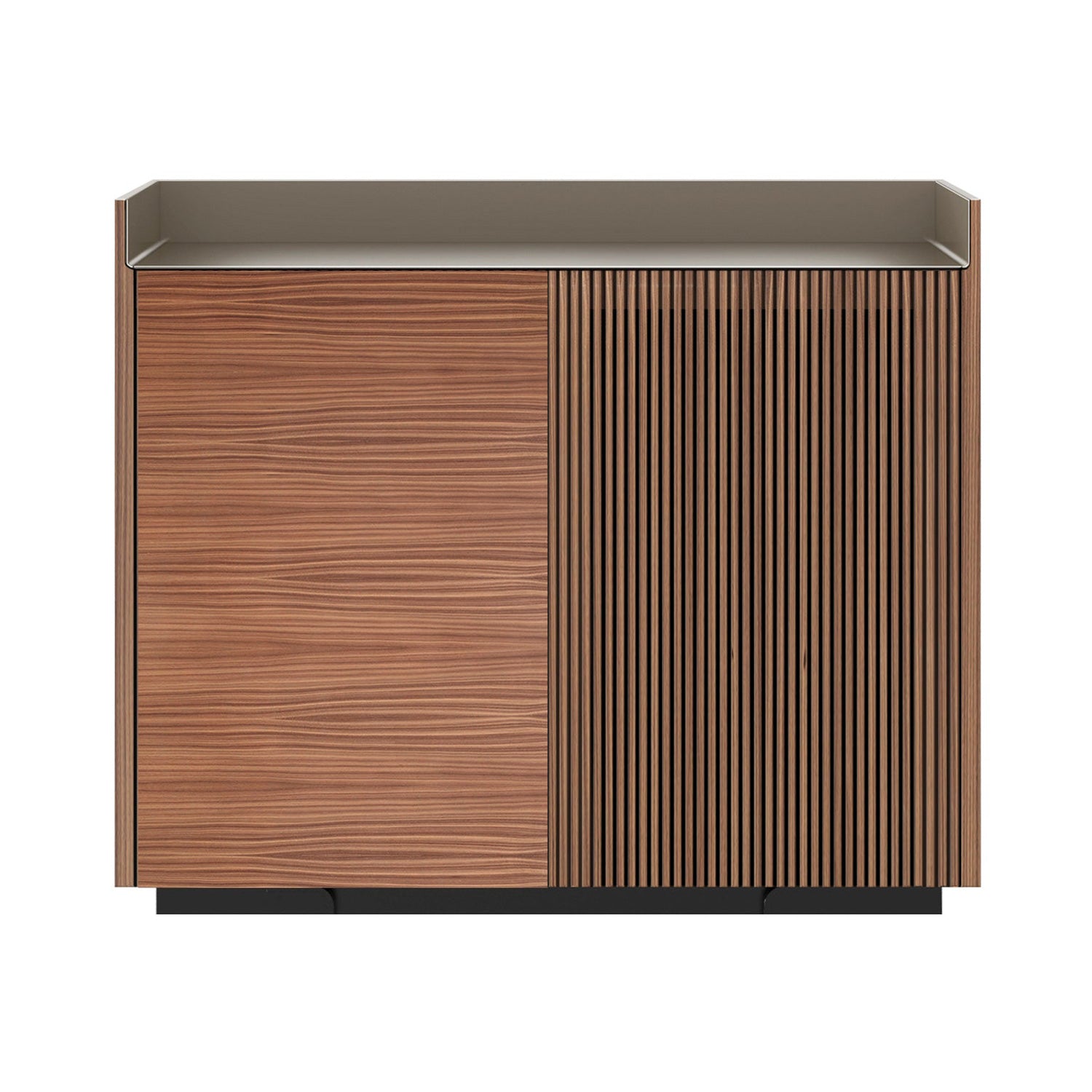 Stockholm STH225 Cupboard: Composition 1 + Super-Matt Walnut + Anodized Aluminum Bronze + Black