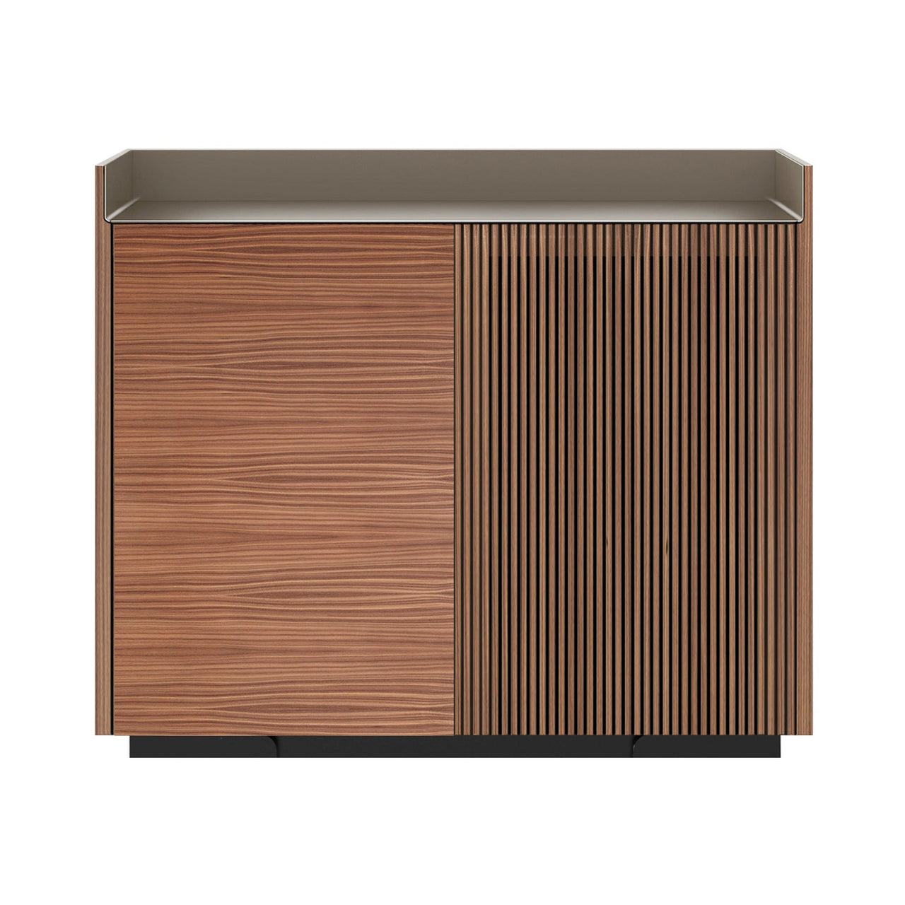 Stockholm STH225 Cupboard: Composition 1 + Super-Matt Walnut + Anodized Aluminum Bronze + Black