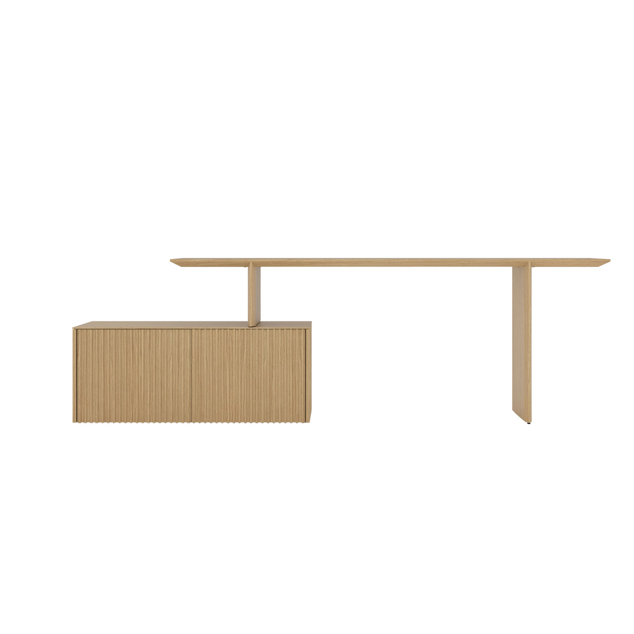Velasca Desk: 2 Doors + Whitened Oak + Whitened Oak
