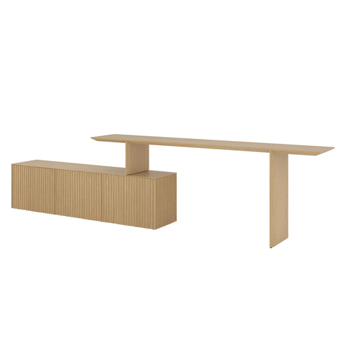 Velasca Desk: 3 Doors + Whitened Oak + Whitened Oak