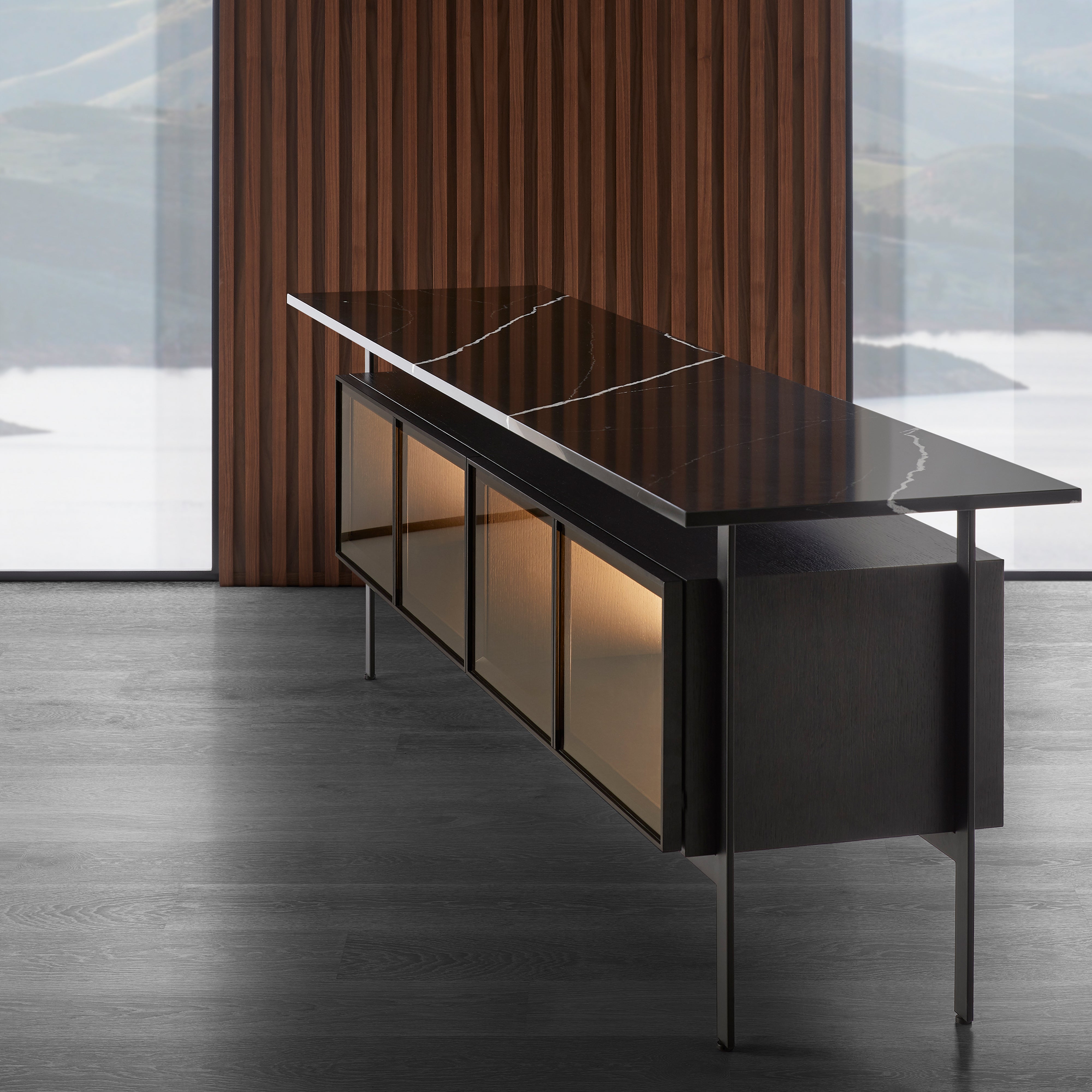 Chicago Glass Door Sideboard: Small