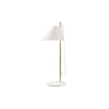 Yuh Table Lamp: White + Brass + White Marble