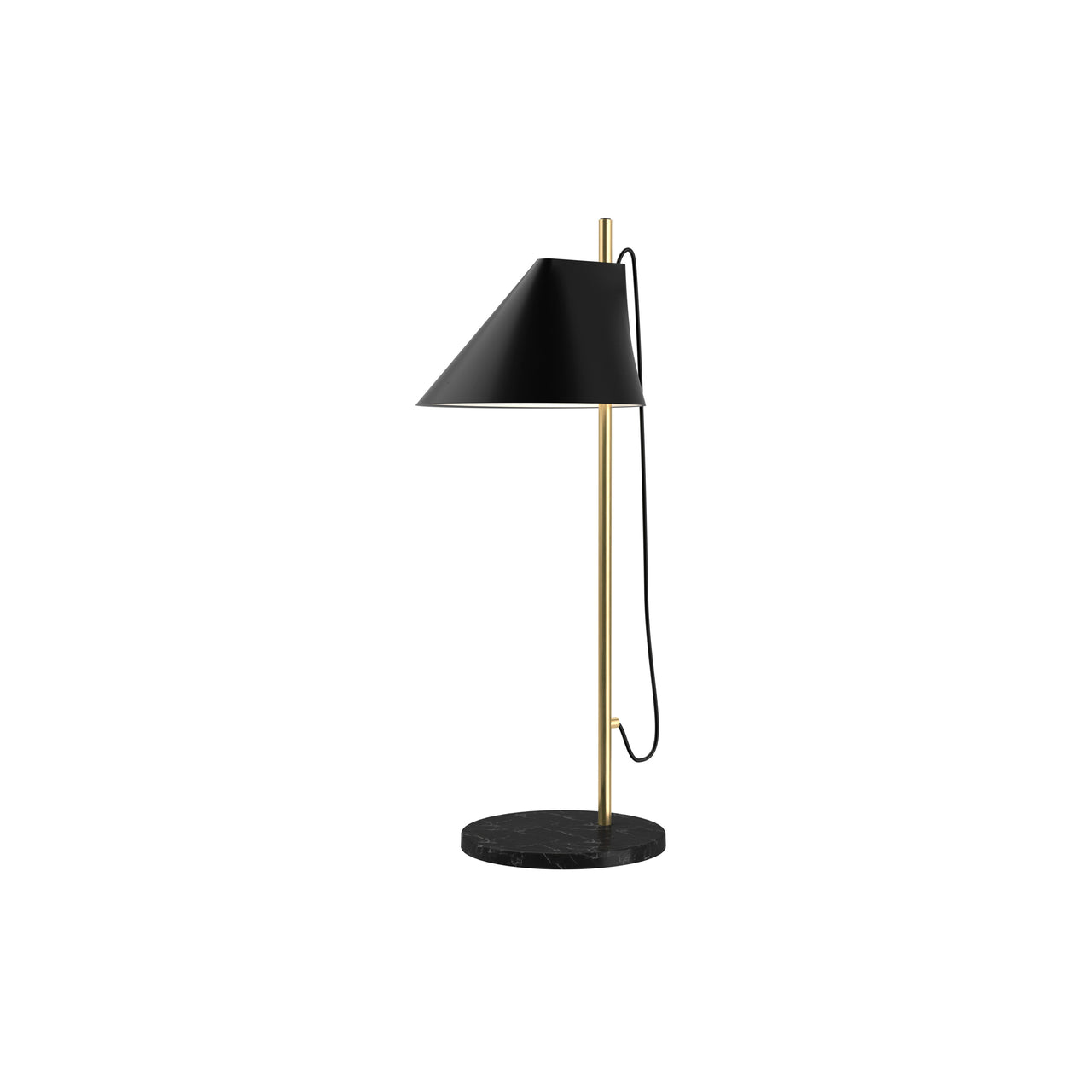 Yuh Table Lamp: Black + Brass + Black Marble