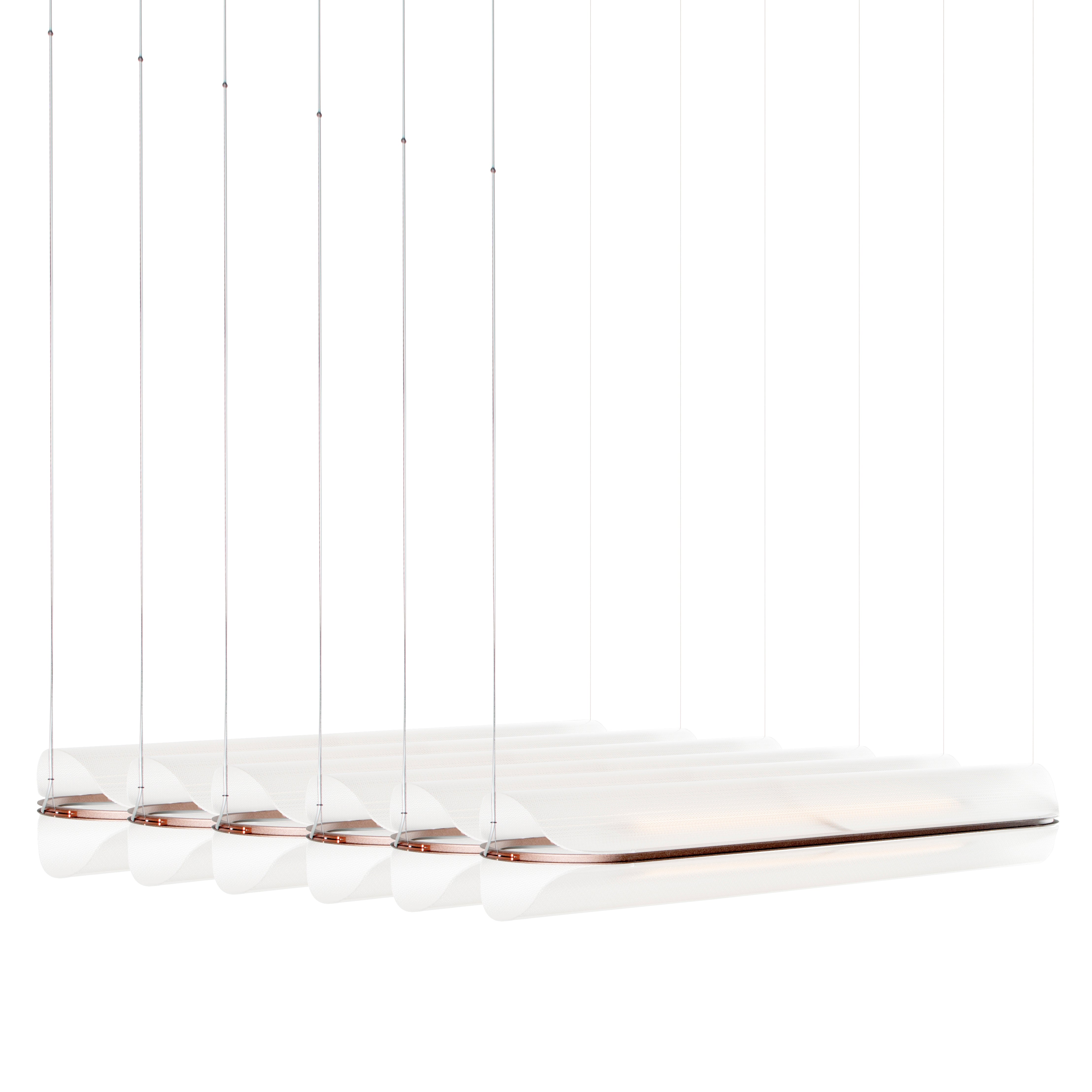 Vale System X-Axis Pendant Light: Horizontal + Side-to-Side + Vale 6 + Silica