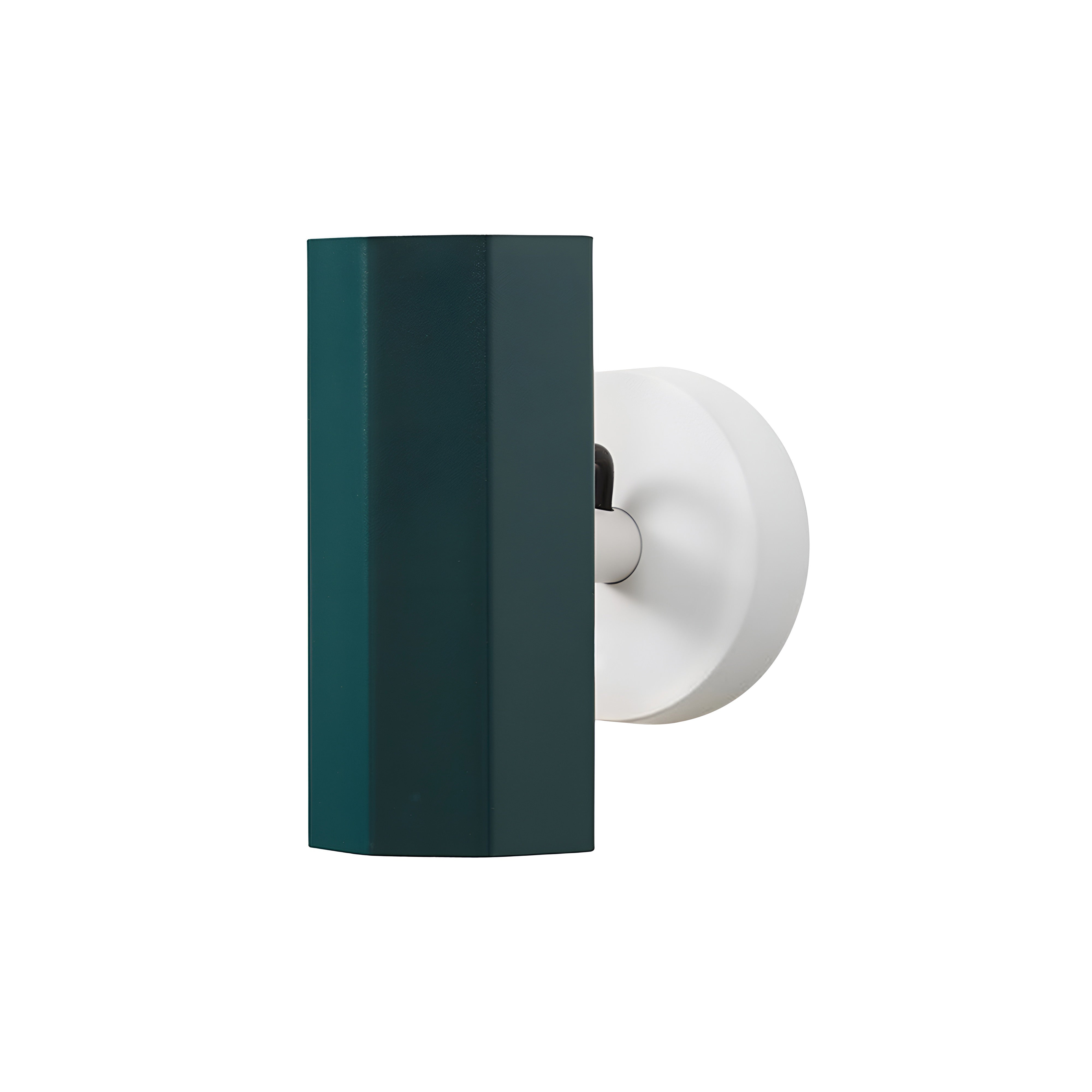 Brim Sconce: Faceted + Without Switch + Emerald + Matt White 