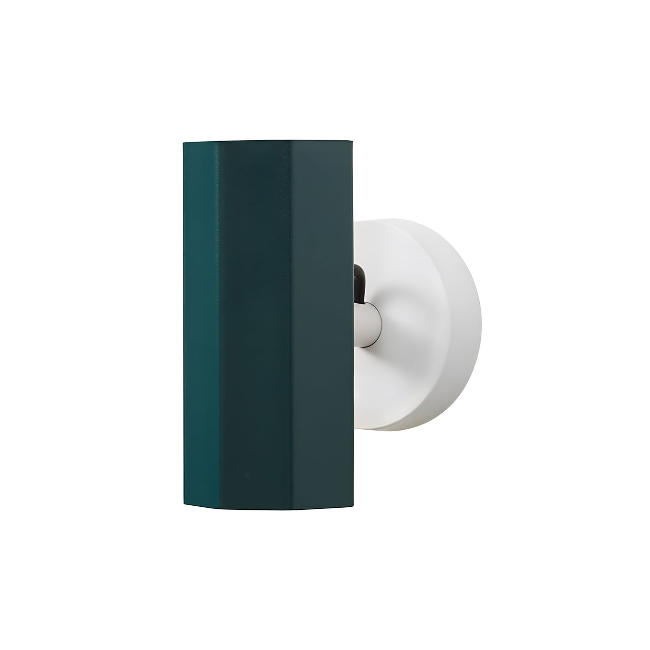 Brim Sconce: Faceted + Without Switch + Emerald + Matt White 