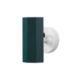 Brim Sconce: Faceted + Without Switch + Emerald + Matt White 