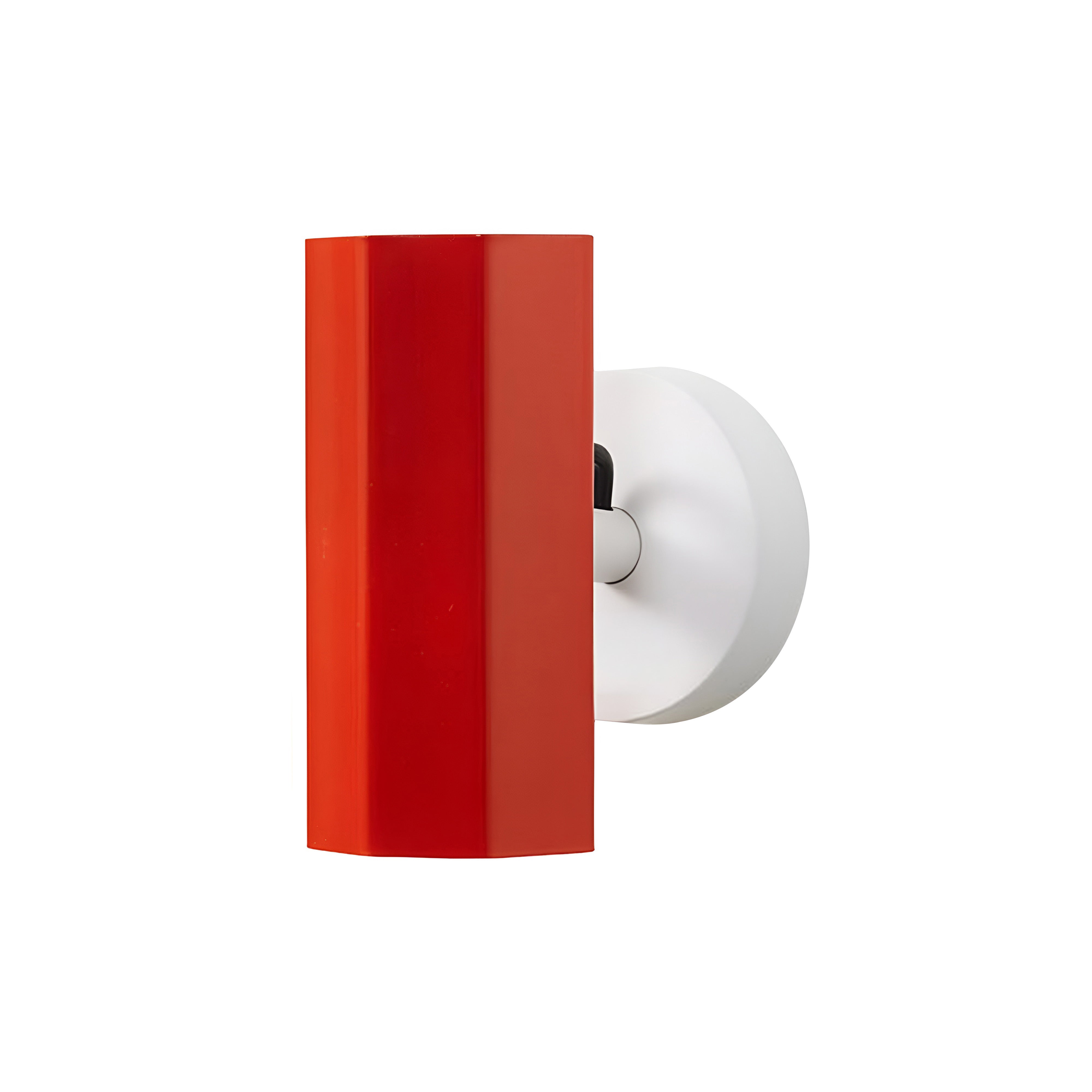 Brim Sconce: Faceted + Without Switch + Vermilion + Matt White 