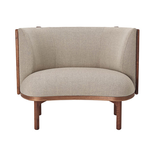 RF1904 Sideways Lounge Chair: Without Footstool + Oiled Walnut