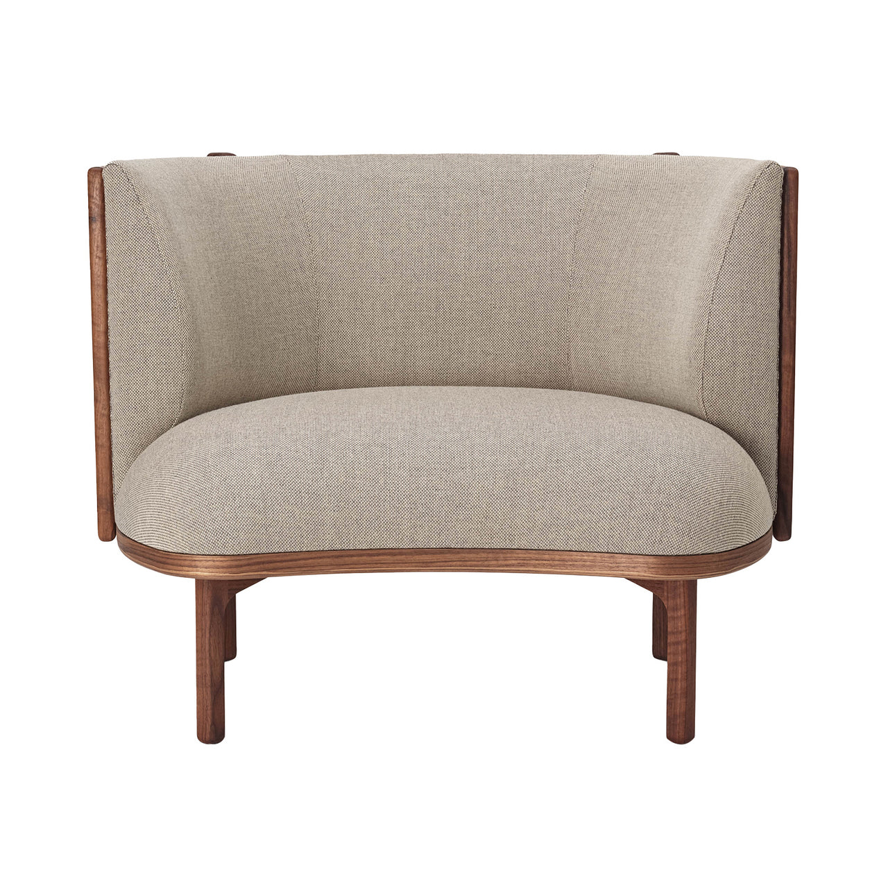 RF1904 Sideways Lounge Chair: Without Footstool + Oiled Walnut