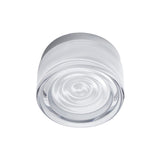 Ripple Flush Mount: White Interior Glass + Natural Anodized