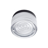 Ripple Flush Mount: White Interior Glass    + Black Anodized