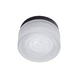Ripple Flush Mount: Frosted Glass + Black Anodized