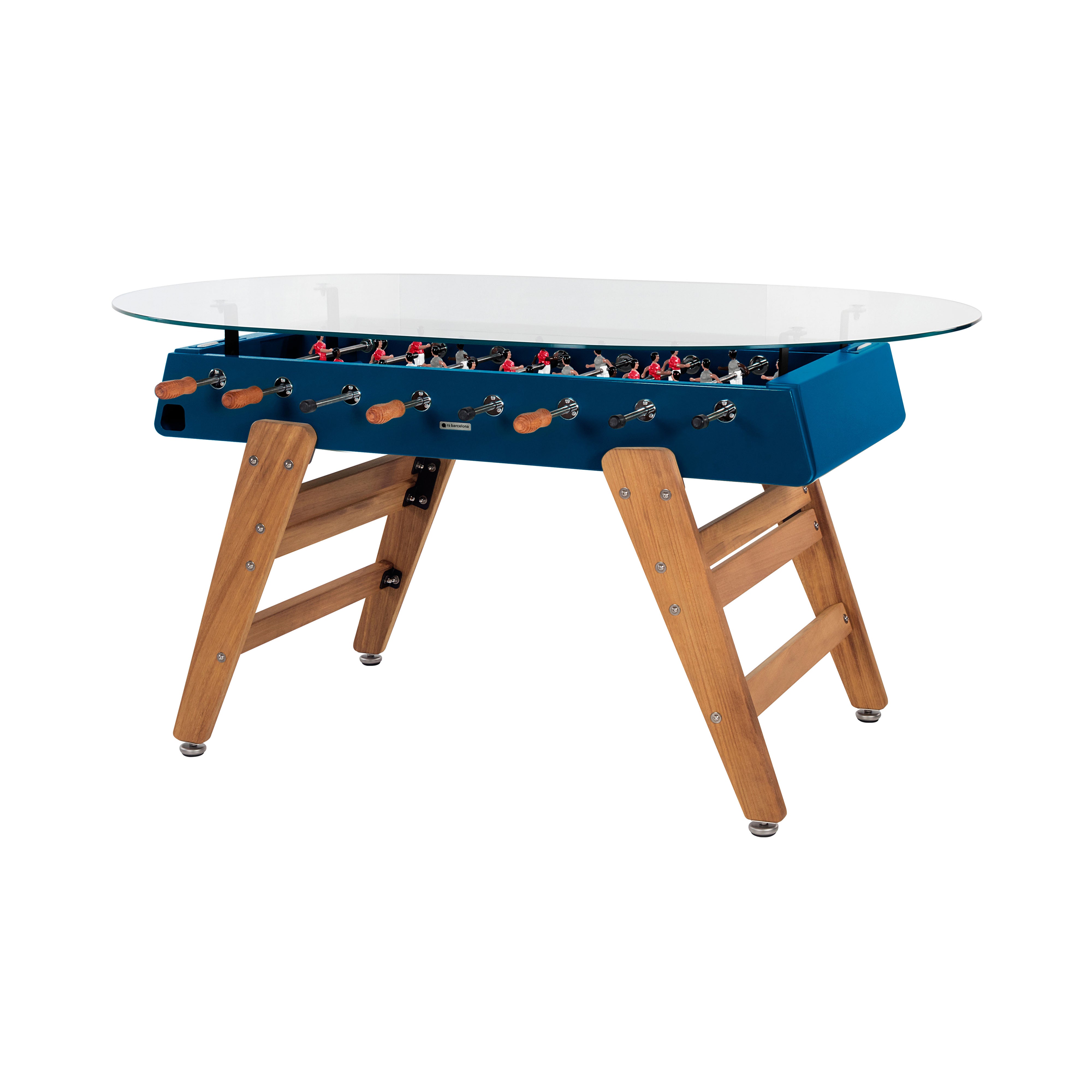 RS3 Wood Dining Football Table: Oval + Blue